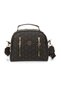 Women's Patterned Daily Crossbody Bag – Black Wallet with Gold Zipper Detail and Card Holder - 5