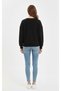 Women's Sweatshirt with Three Drawstring Shoulder Details - 2