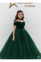 Girl's Emerald Green Pearls Dress,Girl's Graduation Dress