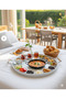 Modern Nordic Series 3-Piece Metal Presentation Tray Set - White Tray with Wooden Handle (51-37-30 cm) - 5