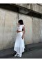 White Asymmetrical Cut Lined Lace Skirt Gry - 5