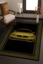 Mosso Black Themed Car Patterned Woven Base Modern Decorative Carpet Mosso2135 - 2