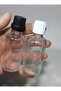 6Pcs Clear Glass Shot Bottle Leakproof White with Lock Cap Fragrance Ornament Multi-Purpose Bottle 50ml
