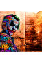 Graffiti Style Masked Clown Portrait Sticker – 22X30 cm |   Colorful Pop Art Design - 3