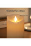 Ivory LED Pillar Candle, Flameless Flickering Flame, Battery Operated for Home Decor, 6pc -7.5x15cm - 5