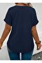 Unisex Navy Blue 3-Piece Heart Printed Crew Neck T-Shirt - 2