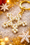 10 Pieces Pearl Snowflake Keychain – New Year's Birthday Luxury Gift Keychain - 2