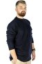 Mode XL Large Size Long Sleeve Half Fisherman Sweater 22558 Navy Blue - 2
