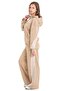 Striped Dri Fit Hooded Girls' 2-Piece Tracksuit Set - Beige - 3