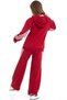 Striped Dri Fit Hooded Girls' 2-Piece Tracksuit Set - Burgundy - 2