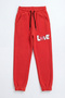 Girl's 5-Piece Printed Sweatpants Set – Jogger, Elastic Waist - 5