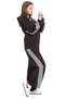 Striped Dri Fit Hooded Girls' 2-Piece Tracksuit Set - Black - 3
