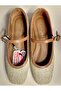 London K146-13 Exlusive Women's Straw Blunt Toe Ballerinas - 6
