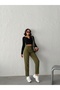 Khaki High Waist Linen Mom Pants - 6