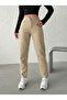 Beige High Waist Linen Mom Pants - 2