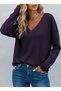 Women's Long Sleeve V Neck Viscose Two Thread Blouse