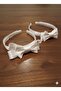 White Satin Bow Bridal Crown - Wedding Baby Shower and Maternity Hair Accessory - 4
