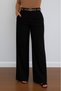 Women's High Waist Wide Leg Detailed Imported Crepe Trousers with Pockets - 3