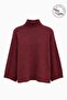 6998 women's batwing sleeve wool blend turtleneck knit sweater - burgundy