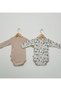 0-12 Months Baby Girl Boy Long Sleeve Snap Fastener Bodysuit Set of Two 100% Cotton Dinosaur Pattern 516 - 3