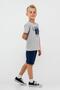 U.S. Polo Assn. Letter Print Boys' Shorts Set, 100% Cotton Summer T-Shirt & Bermuda Shorts Set - 7