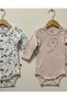 0-12 Months Baby Girl Boy Long Sleeve Snap Fastener Bodysuit Set of Two 100% Cotton Dinosaur Pattern 516 - 6