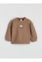 Lcw Baby Brown Teddy Bear Embroidered Baby Boy Sweatshirt and Sweatpants - 3