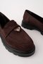 Elora Model Buckle Detailed Brown Suede Women's Loafer Casual Shoes - 4