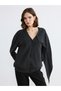 Esvab • Modern & Distinctive V-Neck Shawl Detailed Loose-Fit Women's Knitwear Cardigan