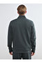 Gray Mock Neck Men's Zippered Sweatshirt - 4