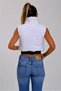White Stand Collar Short Puffer Vest - 7