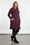 Plus Size Crew Neck Soft Touch Pocketed Tunic Stretch Fabric Purple Dress 285078 - 2