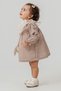 Princess Collar Tulle Guipure Pötükare Dress with Bag 2-Piece Baby Girl Set - Brown - 4