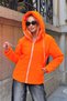 Neon orange waterproof hooded puffer jacket - 3
