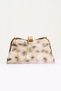 Beige Faux Fur Chain Hand and Shoulder Clutch Portfolio Bag - 6