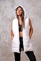 White Hooded Pocket Sleeveless Puffer Vest - 2