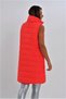Long Inflatable Vest with Red Stand Collar Pocket Detail - 6