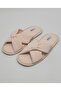 Women's Beige Ribbed Bedroom Slippers - 3