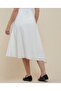 Schiffli Asymmetric Skirt With Elastic Waist - 4