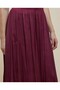 Solid Flared Satin Skirt With Elastic Waist - 5