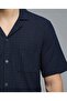 Textured Shirt With Revere Collar And Short Sleeves - 6