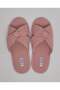 Women's Pink Ribbed Bedroom Slippers - 4