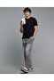 Washed Loose Fit Jeans With Button Closure - 2