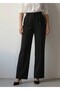 Women's Black High-Waist Pleated Loose Fit Pants - 4