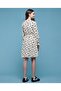 Printed A-Line Dress With Crew Neck And Long Sleeves - 4