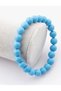 Certified Turquoise Natural Stone Bracelet 8 mm Round Cut