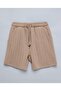 Boy's Brown Knitted Polo T-Shirt And Shorts Set - 4