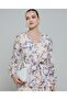 Floral Print Layered Dress With V-Neck And Long Sleeves - 5