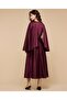 Solid Midi Dress With Boat Neck And Hanging Sleeves - 4