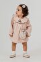 Collar Rabbit Embroidered Girl's Dress with Bag 2-Piece Set - Salmon - 7